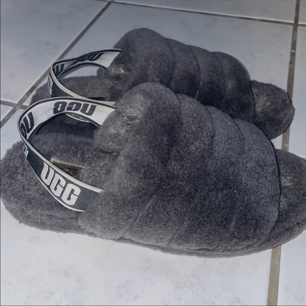 Real gray Ugg slides